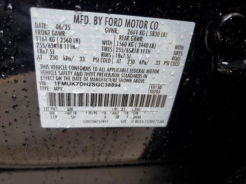 Продаж на аукціоні авто 2025 Ford Explorer, vin: 1FMUK7DH2SGC38894, номер лоту: 99526215