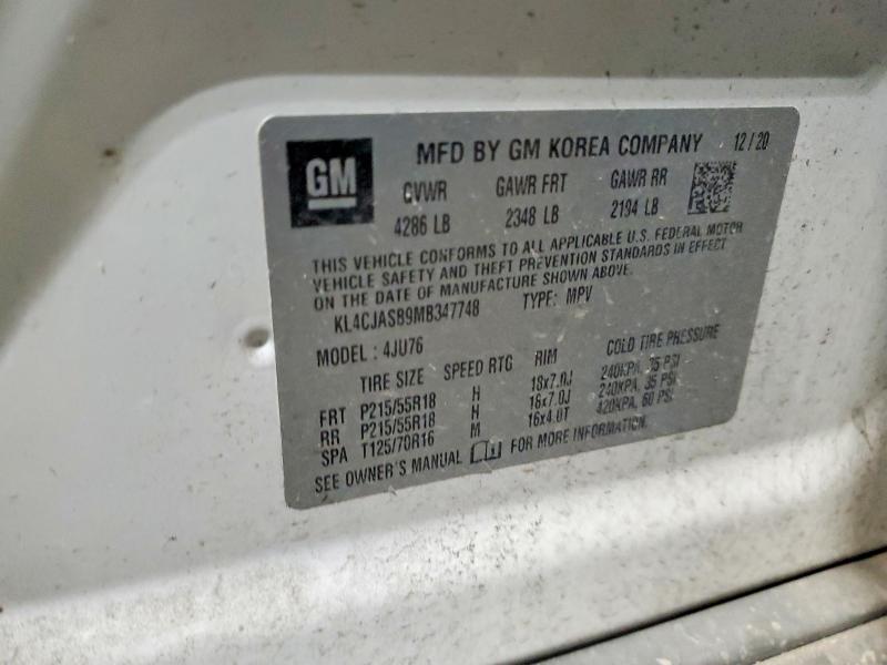 Продаж на аукціоні авто 2021 Buick Encore, vin: KL4CJASB9MB347748, номер лоту: 72819925