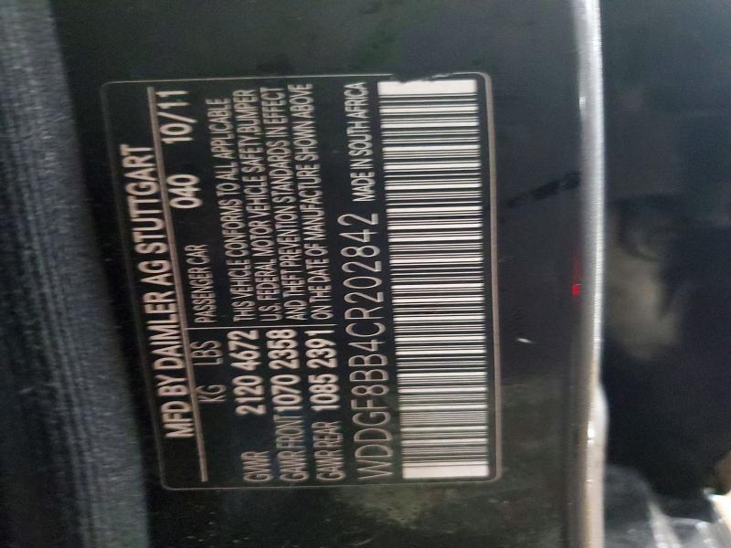 Aukcja sprzedaży 2012 Mercedes-benz C, vin: WDDGF8BB4CR202842, numer aukcji: 97828835