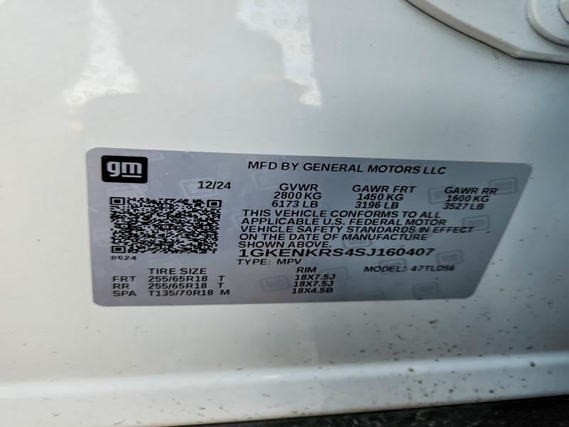 Aukcja sprzedaży 2025 Gmc Acadia, vin: 1GKENKRS4SJ160407, numer aukcji: 72998975