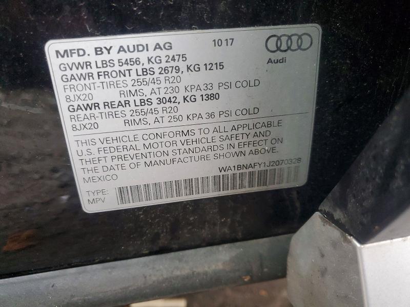Продажа на аукционе авто 2018 Audi Q5, vin: WA1BNAFY1J2070328, номер лота: 98386465