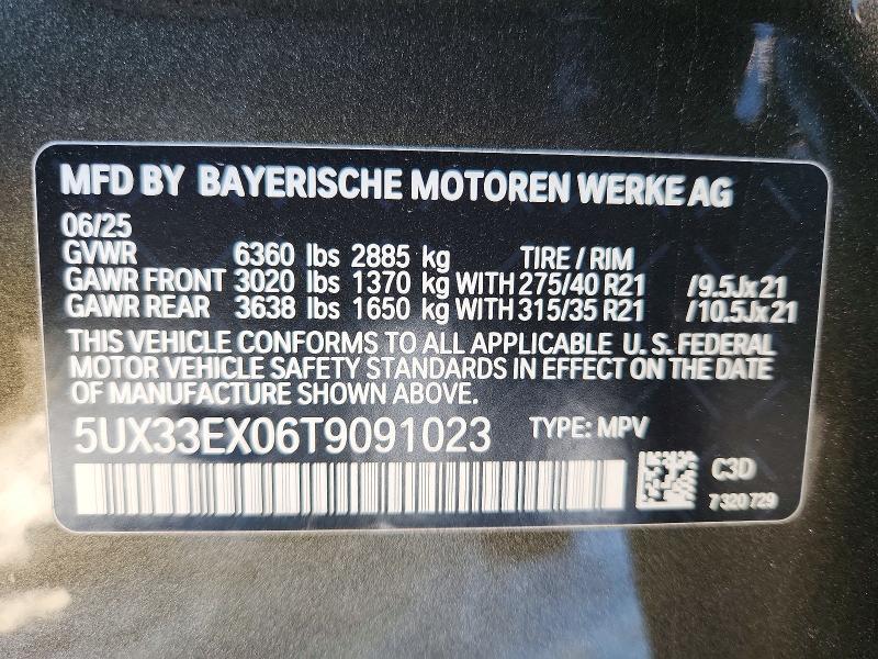 Aukcja sprzedaży 2026 Bmw X6, vin: 5UX33EX06T9091023, numer aukcji: 73923675