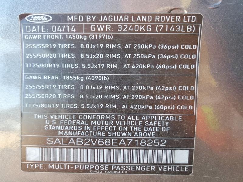Продаж на аукціоні авто 2014 Land Rover Lr4, vin: SALAB2V68EA718252, номер лоту: 98560435