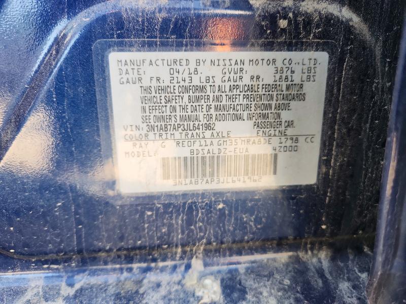 Aukcja sprzedaży 2018 Nissan Sentra S, vin: 3N1AB7AP3JL641962, numer aukcji: 75431285