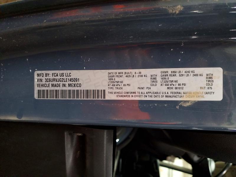 Aukcja sprzedaży 2020 Ram Promaster 3500, vin: 3C6URVJG2LE145091, numer aukcji: 72730945