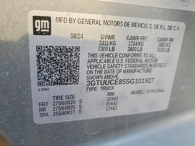 Продаж на аукціоні авто 2025 Gmc Sierra, vin: 3GTUUCE85SG101927, номер лоту: 75174225