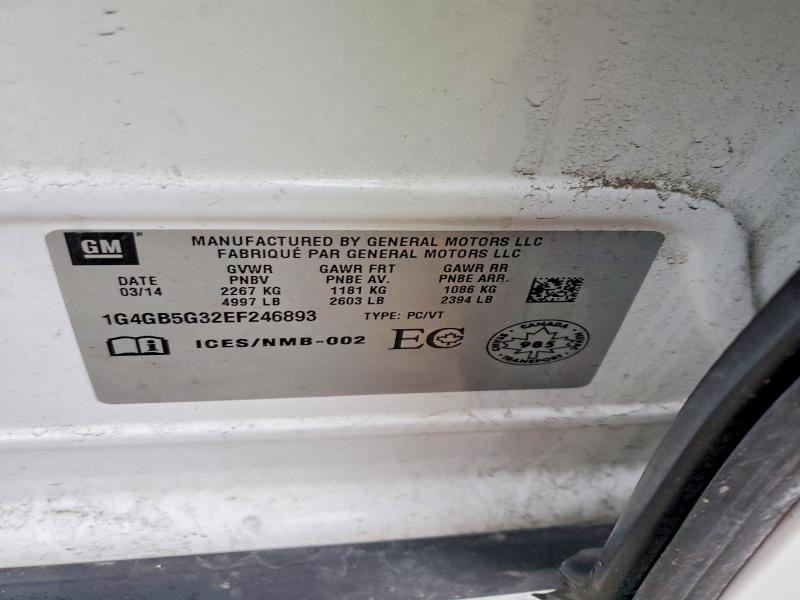 Продаж на аукціоні авто 2014 Buick Lacrosse, vin: 1G4GB5G32EF246893, номер лоту: 99702995