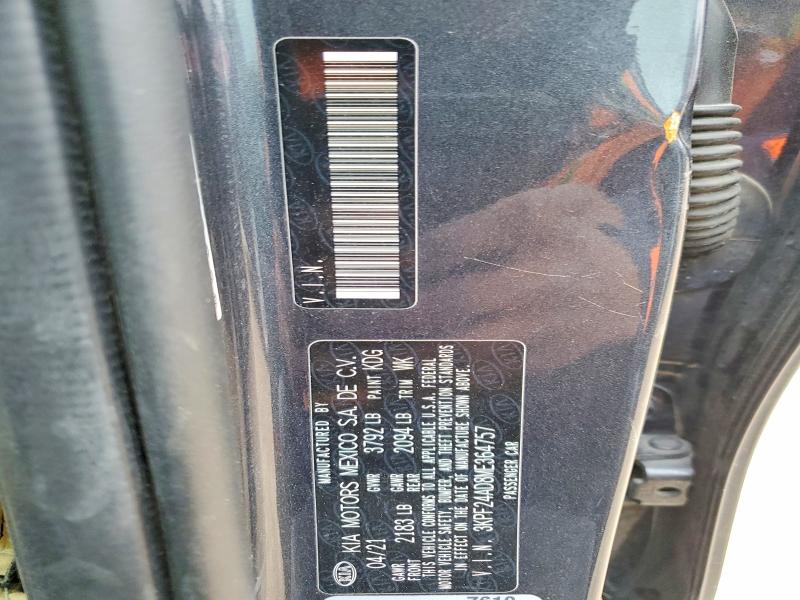 2021 Kia Forte მანქანა იყიდება აუქციონზე, vin: 3KPF24AD8ME364757, აუქციონის ნომერი: 98196695
