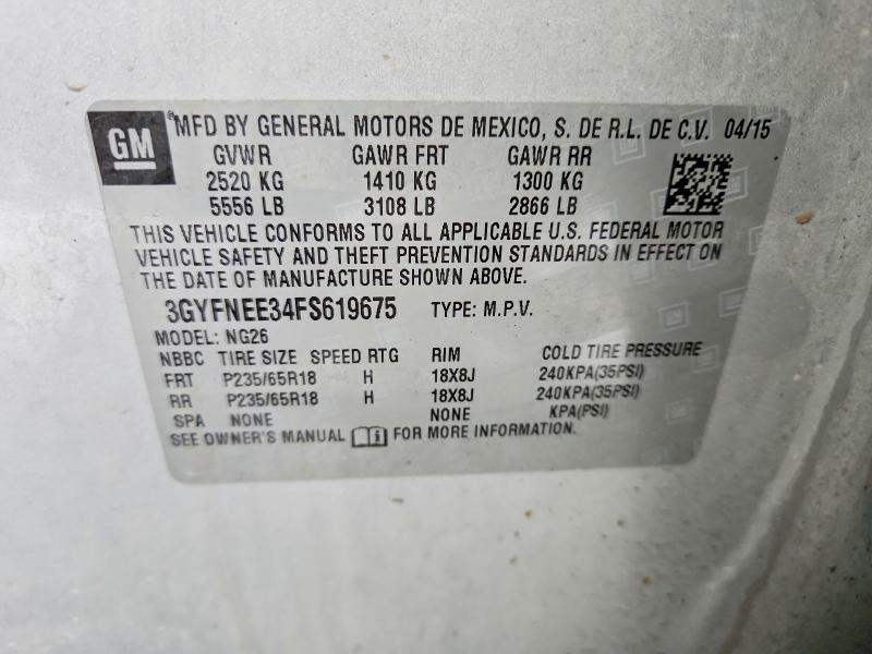 Продаж на аукціоні авто 2015 Cadillac Srx, vin: 3GYFNEE34FS619675, номер лоту: 98648585