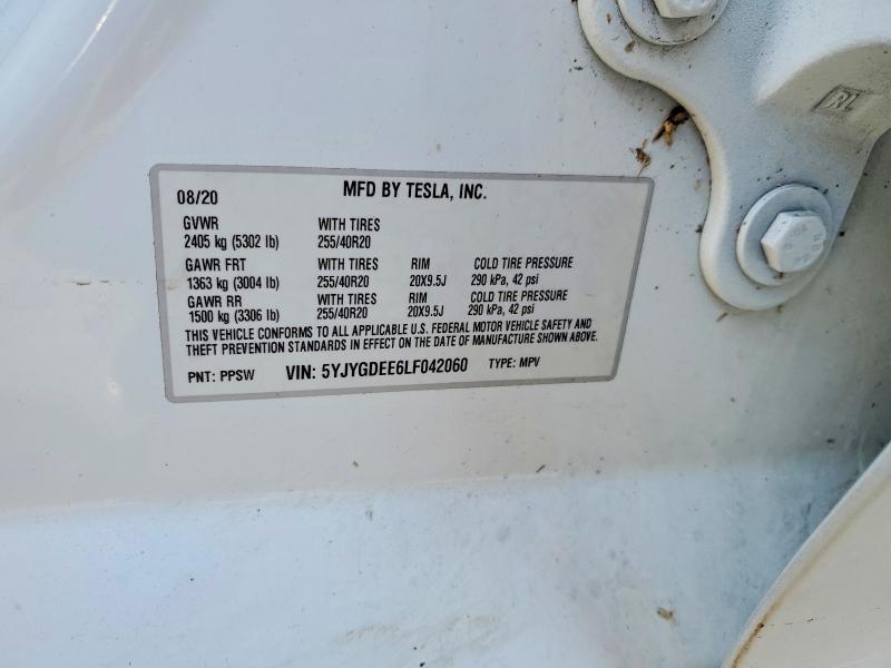 Продажа на аукционе авто 2020 Tesla Model Y, vin: 5YJYGDEE6LF042060, номер лота: 73412065