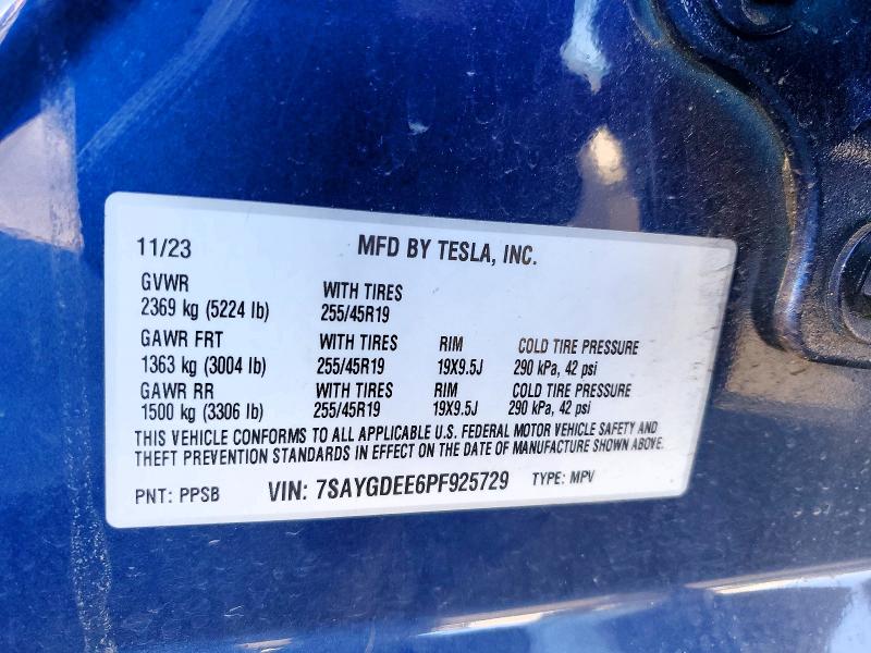 Продажа на аукционе авто 2023 Tesla Model Y, vin: 7SAYGDEE6PF925729, номер лота: 72788985