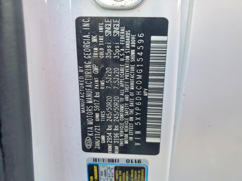 Aukcja sprzedaży 2021 Kia Telluride, vin: 5XYP6DHC0MG154596, numer aukcji: 99226025