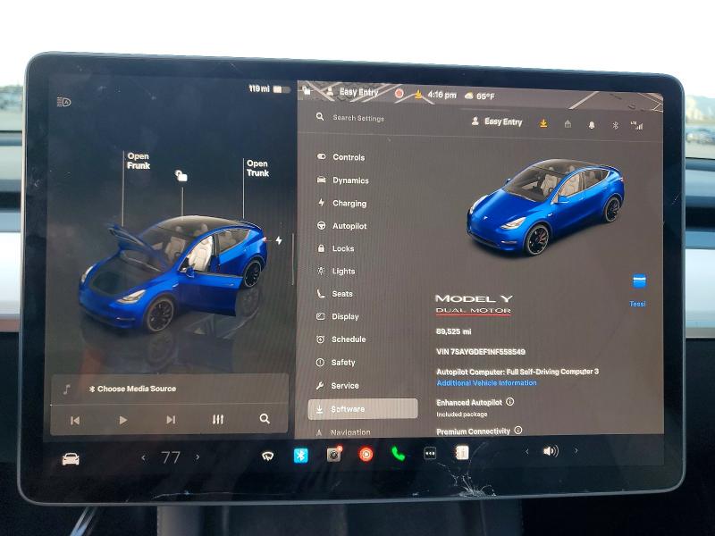 98722045 :رقم المزاد ، 7SAYGDEF1NF558549 vin ، 2022 Tesla Model Y مزاد بيع