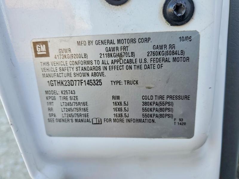 Продажа на аукционе авто 2007 Gmc Sierra, vin: 1GTHK23D77F145325, номер лота: 73595595
