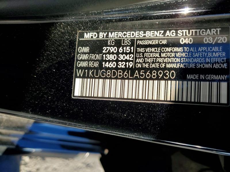 Продаж на аукціоні авто 2020 Mercedes-benz S, vin: W1KUG8DB6LA568930, номер лоту: 98639495