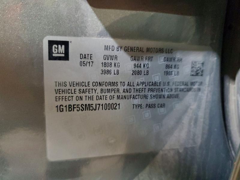 2018 Chevrolet Cruze მანქანა იყიდება აუქციონზე, vin: 1G1BF5SM5J7100021, აუქციონის ნომერი: 99769245