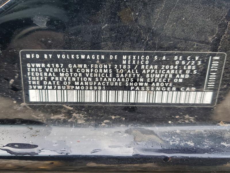 74986925 :رقم المزاد ، 3VW7M7BU8PM038981 vin ، 2023 Volkswagen Jetta مزاد بيع