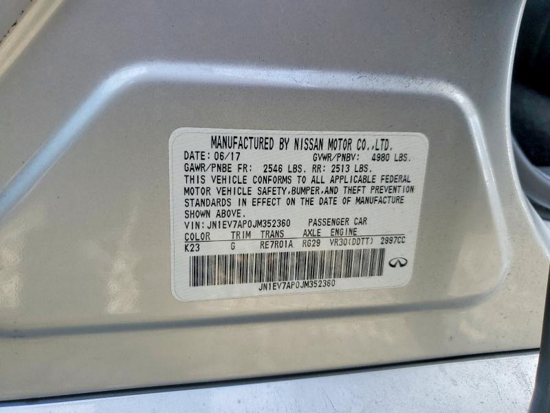 Продажа на аукционе авто 2018 Infiniti Q50, vin: JN1EV7AP0JM352360, номер лота: 74488355