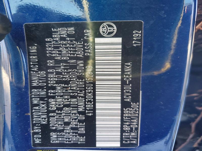 99146225 :رقم المزاد ، 4T1BE30K96U152949 vin ، 2006 Toyota Camry مزاد بيع