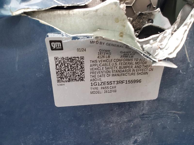 72222775 :رقم المزاد ، 1G1ZE5ST3RF155996 vin ، 2024 Chevrolet Malibu مزاد بيع