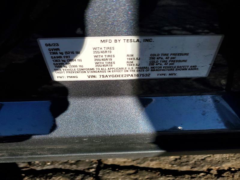 Продаж на аукціоні авто 2023 Tesla Model Y, vin: 7SAYGDEE2PA167532, номер лоту: 99707075