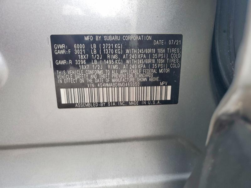 Aukcja sprzedaży 2021 Subaru Ascent, vin: 4S4WMABD8M3465050, numer aukcji: 99532975