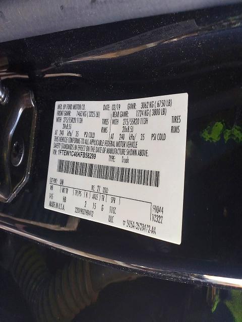 73894715 :رقم المزاد ، 1FTEW1C46KFB58299 vin ، 2019 Ford F150 مزاد بيع