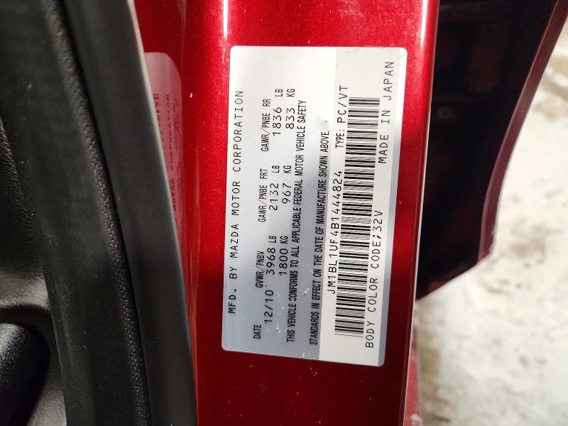 74165015 :رقم المزاد ، JM1BL1UF4B1444824 vin ، 2011 Mazda 3 مزاد بيع