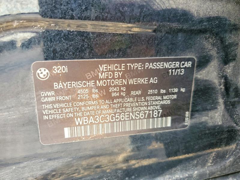 Продаж на аукціоні авто 2014 Bmw 320, vin: WBA3C3G56ENS67187, номер лоту: 73794515