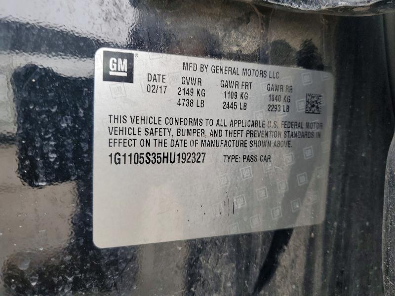 Aukcja sprzedaży 2017 Chevrolet Impala, vin: 1G1105S35HU192327, numer aukcji: 74419145