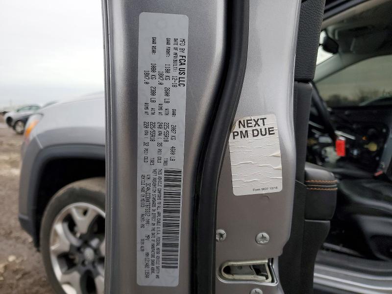 2019 Jeep Compass მანქანა იყიდება აუქციონზე, vin: 3C4NJDCBXKT673312, აუქციონის ნომერი: 72388945