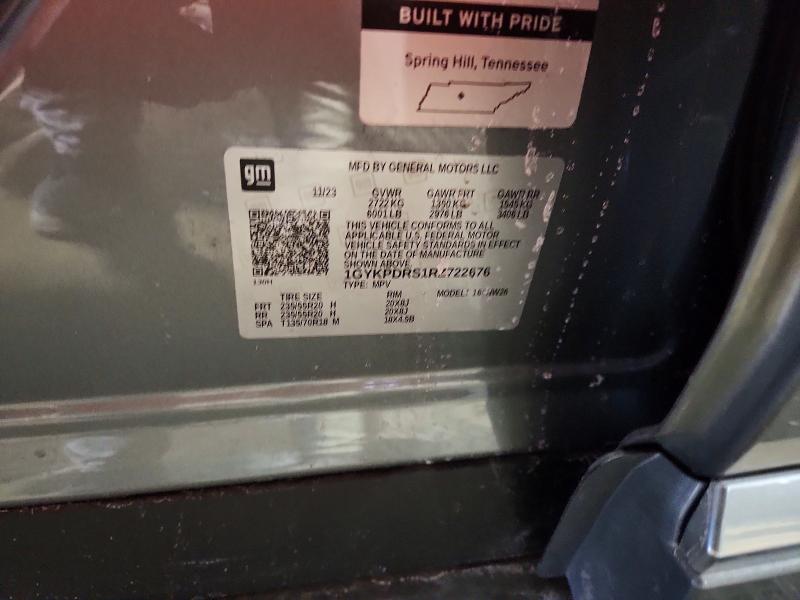 75403845 :رقم المزاد ، 1GYKPDRS1RZ722676 vin ، 2024 Cadillac Xt6 مزاد بيع