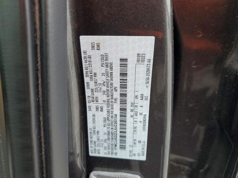 Aukcja sprzedaży 2018 Ford Escape, vin: 1FMCU0GD3JUC05134, numer aukcji: 98719635