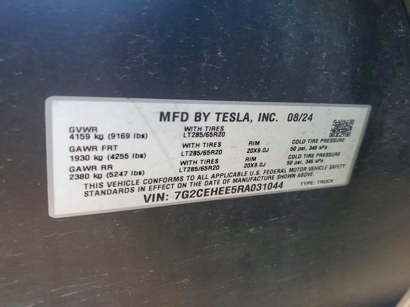 Продажа на аукционе авто 2024 Tesla Cybertruck, vin: 7G2CEHEE5RA031044, номер лота: 72392175