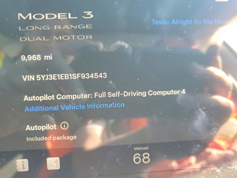 Продаж на аукціоні авто 2025 Tesla Model 3, vin: 5YJ3E1EB1SF934543, номер лоту: 99343495