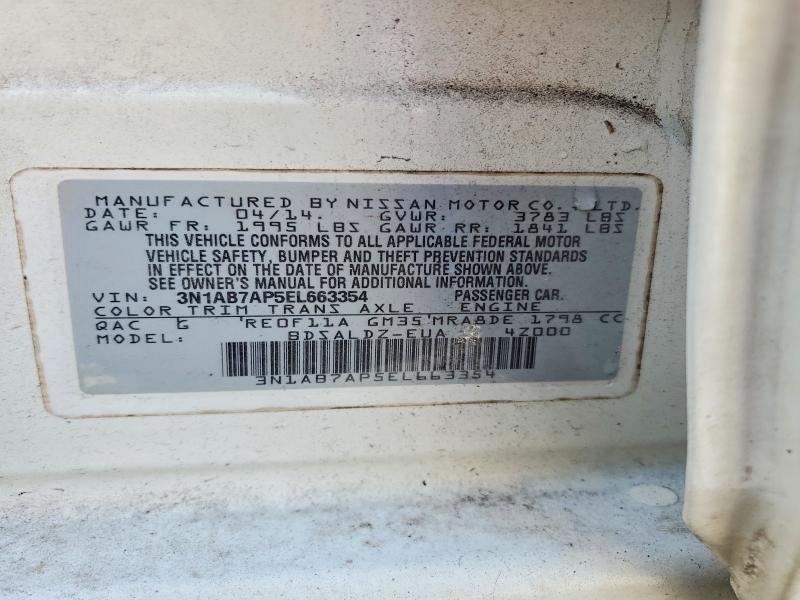 Aukcja sprzedaży 2014 Nissan Sentra, vin: 3N1AB7AP5EL663354, numer aukcji: 75280095
