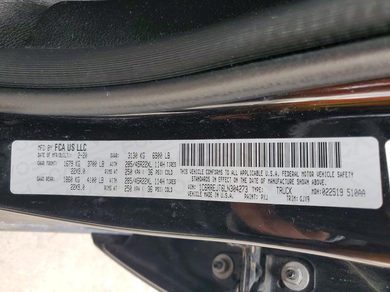 Продаж на аукціоні авто 2020 Ram 1500, vin: 1C6RREJT6LN304273, номер лоту: 75270705