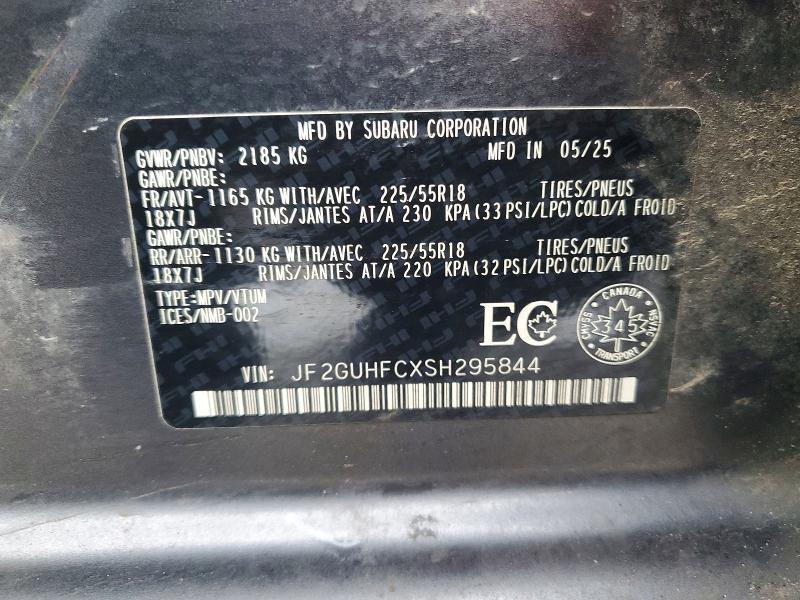Aukcja sprzedaży 2025 Subaru Crosstrek, vin: JF2GUHFCXSH295844, numer aukcji: 98872595