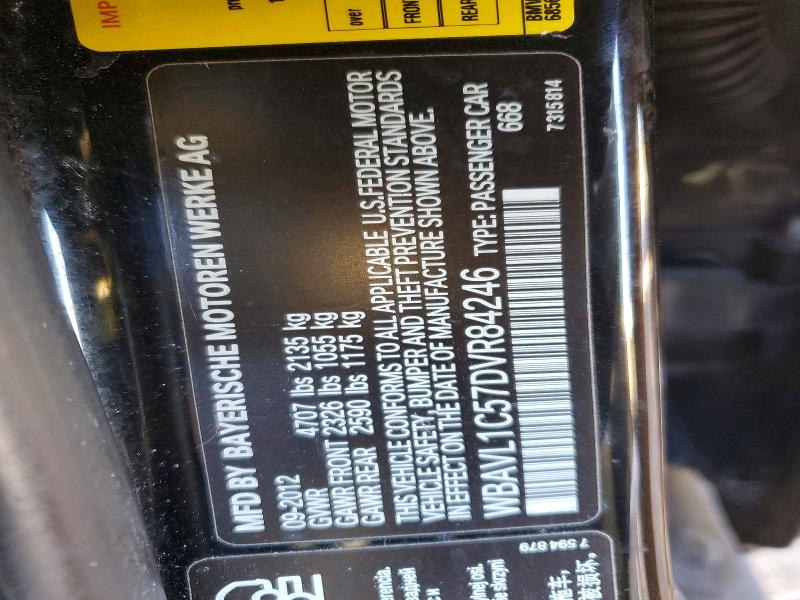 Продаж на аукціоні авто 2013 Bmw X1, vin: WBAVL1C57DVR84246, номер лоту: 75019335