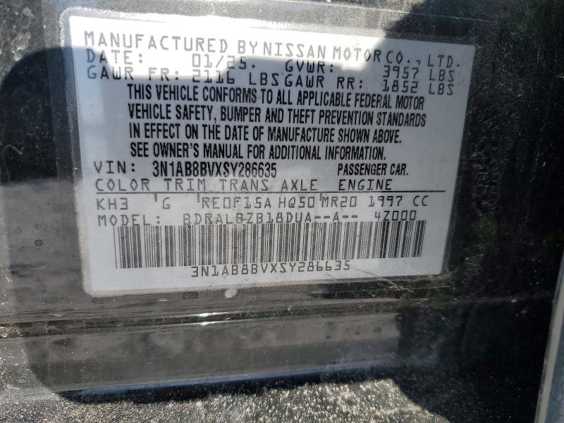 Aukcja sprzedaży 2025 Nissan Sentra S, vin: 3N1AB8BVXSY286635, numer aukcji: 74095725