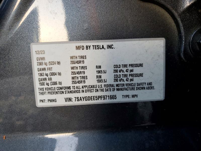 Продажа на аукционе авто 2023 Tesla Model Y, vin: 7SAYGDEE5PF971665, номер лота: 97507735