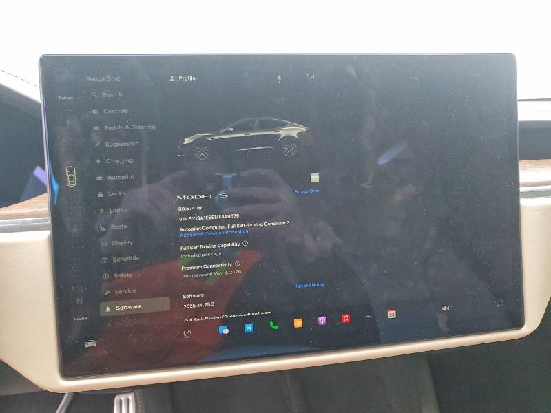 74349725 :رقم المزاد ، 5YJSA1E55MF449679 vin ، 2021 Tesla Model S مزاد بيع
