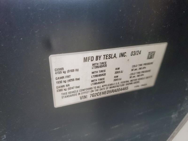 Aukcja sprzedaży 2024 Tesla Cybertruck, vin: 7G2CEHED5RA004465, numer aukcji: 97885155