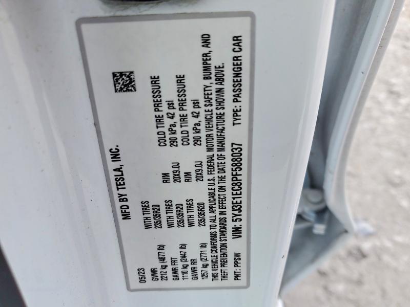 Продажа на аукционе авто 2023 Tesla Model 3, vin: 5YJ3E1EC8PF588037, номер лота: 97768005