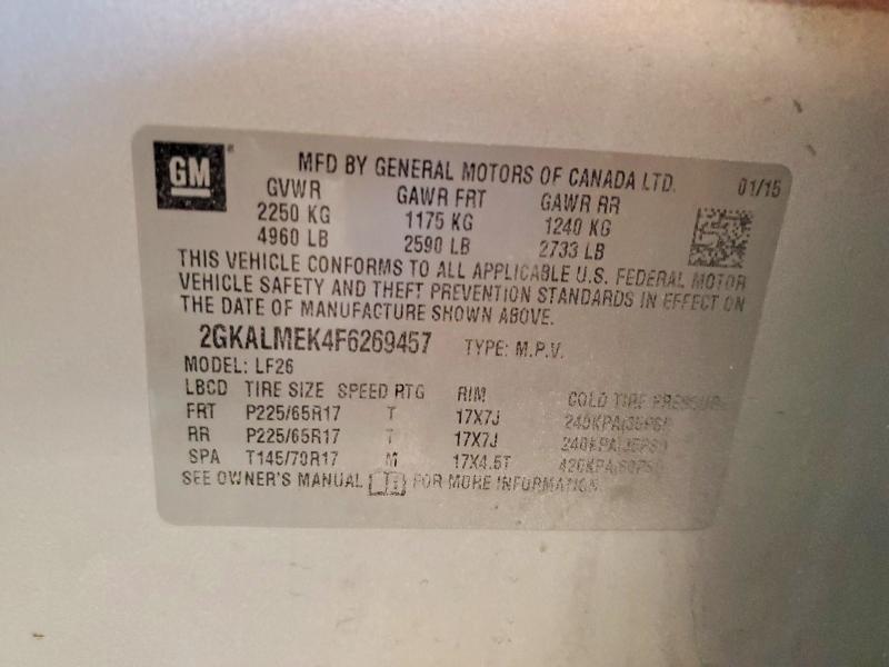 Продажа на аукционе авто 2015 Gmc Terrain, vin: 2GKALMEK4F6269457, номер лота: 99719095