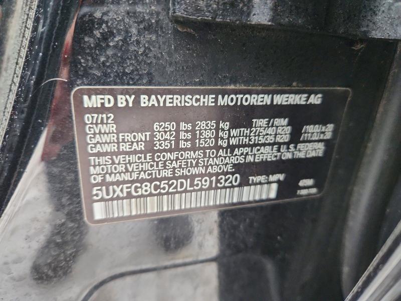99838865 :رقم المزاد ، 5UXFG8C52DL591320 vin ، 2013 Bmw X6 Xdrive5 مزاد بيع