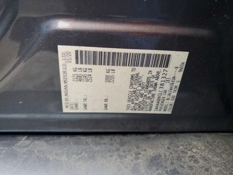 Продажа на аукционе авто 2020 Nissan Maxima, vin: 1N4AA6DV1LC381327, номер лота: 98627145