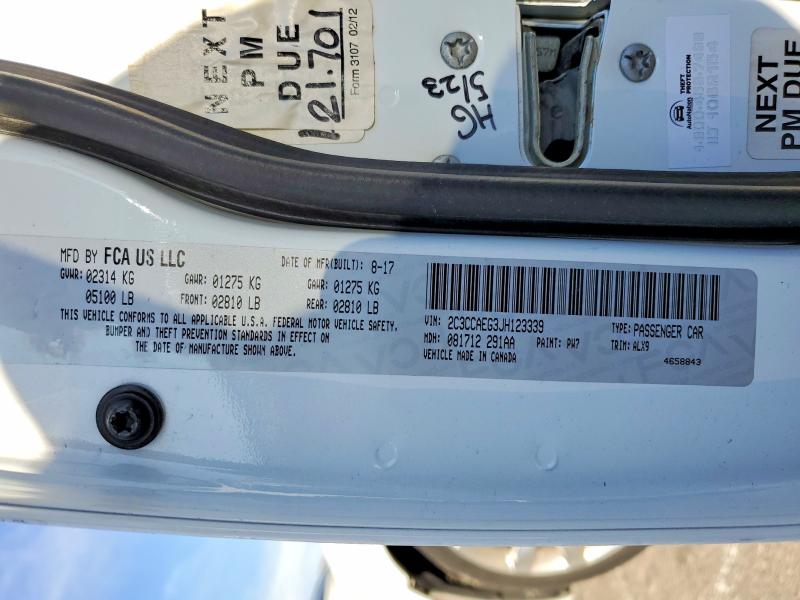 75078635 :رقم المزاد ، 2C3CCAEG3JH123339 vin ، 2018 Chrysler 300 مزاد بيع