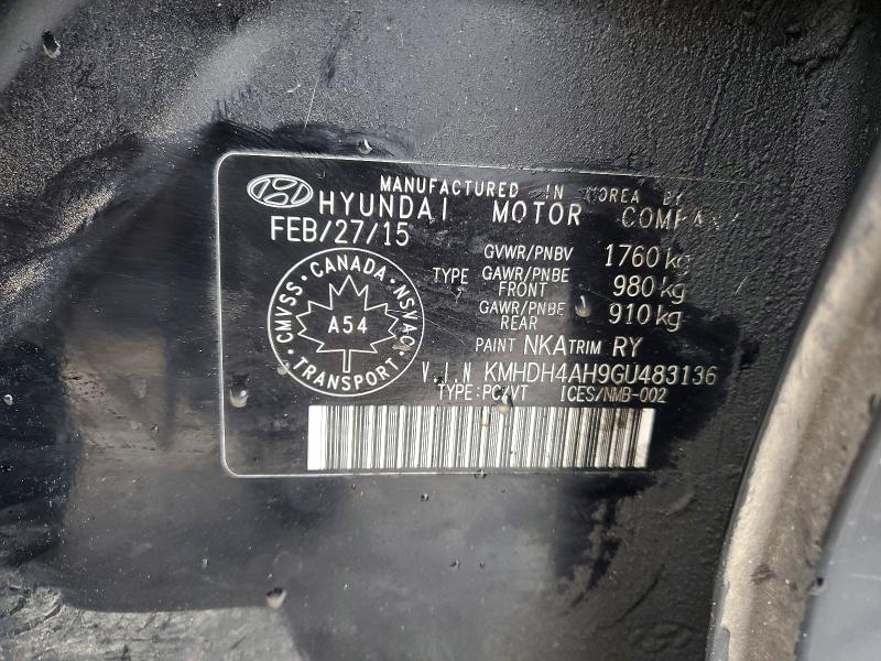 94876255 :رقم المزاد ، KMHDH4AH9GU483136 vin ، 2016 Hyundai Elantra Se مزاد بيع