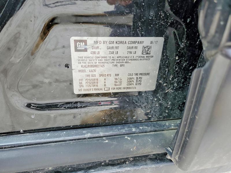 73277225 :رقم المزاد ، KL4CJBSB5HB227425 vin ، 2017 Buick Encore مزاد بيع
